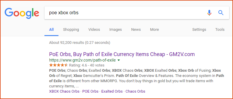 POE Xbox Orbs