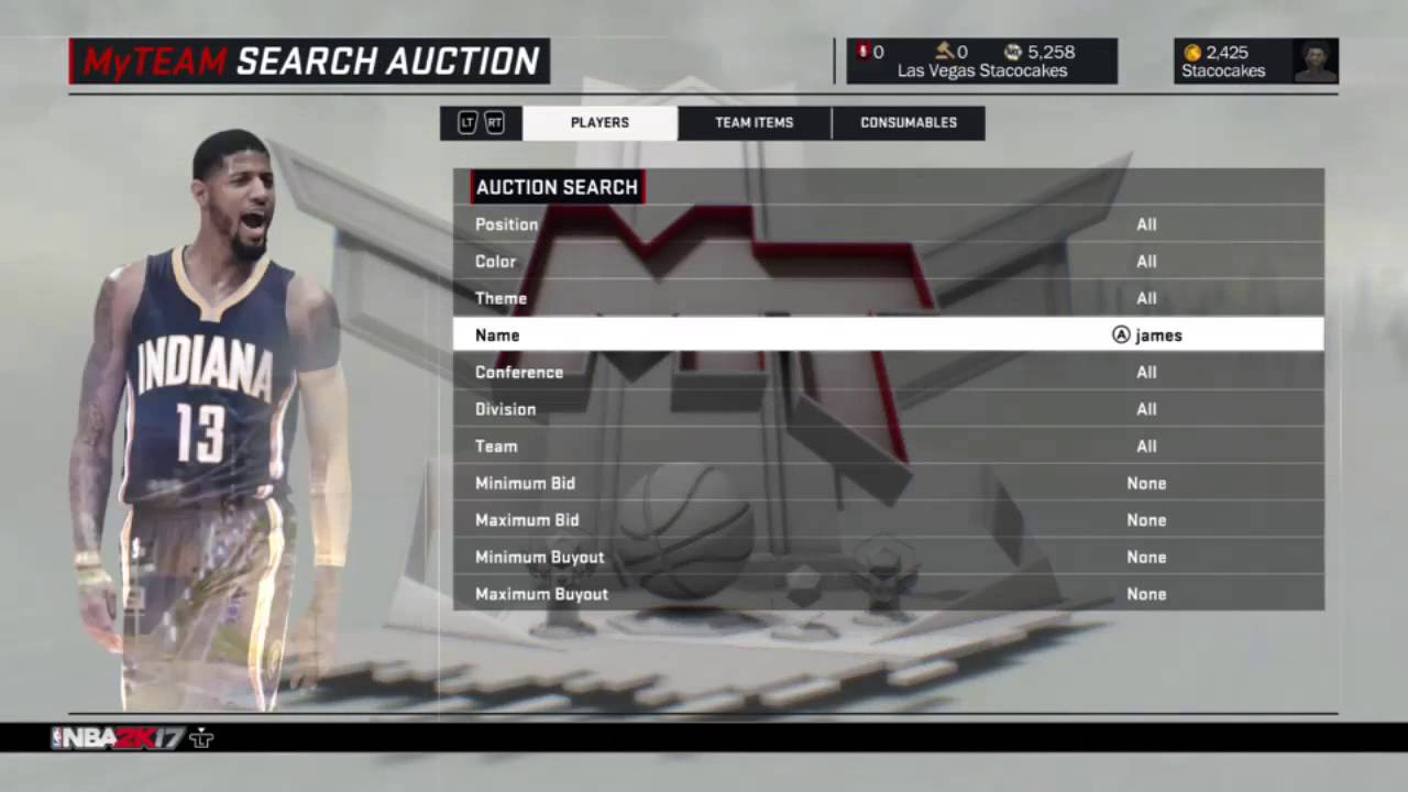 NBA 2K17 Auction House 